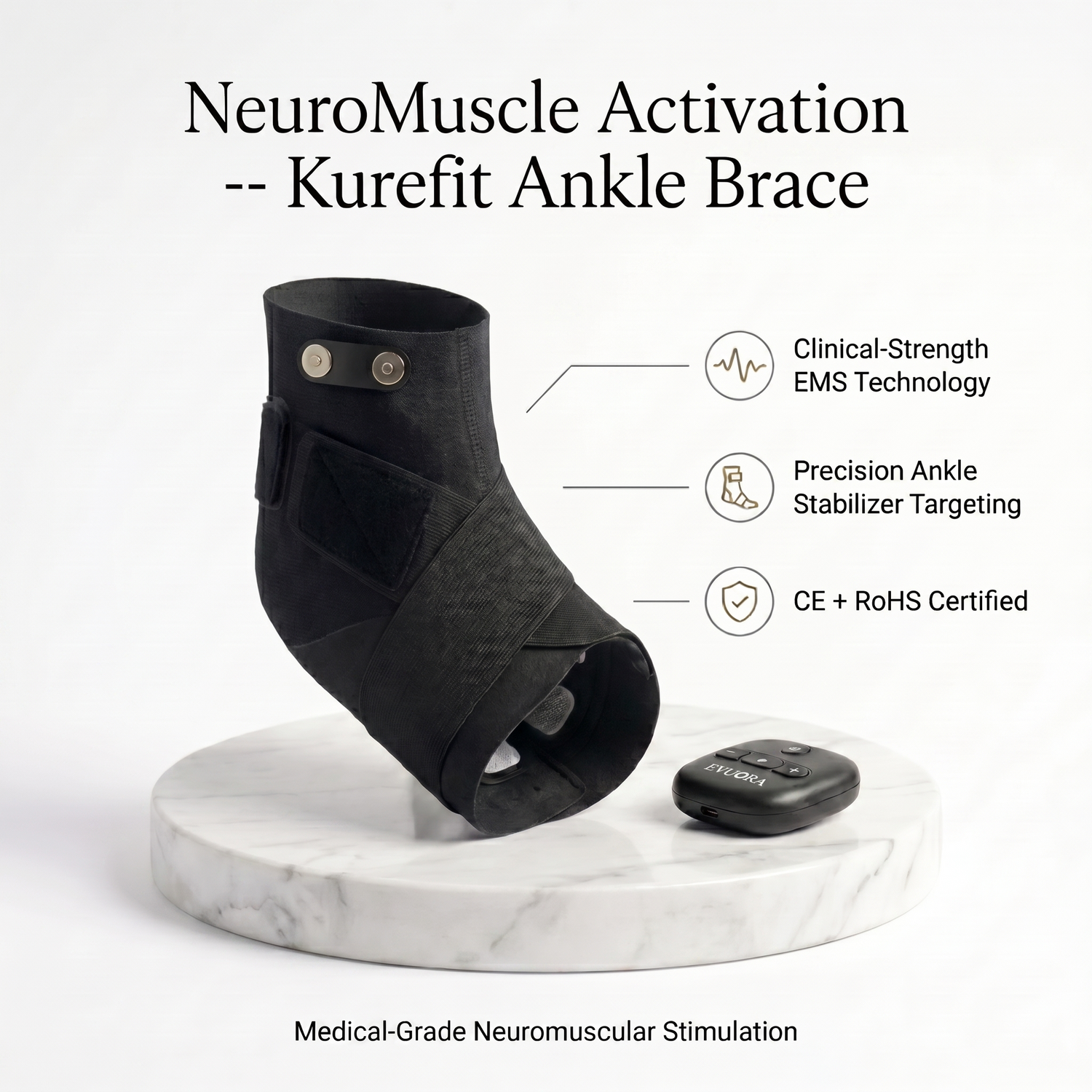 Evuora™ NeuroMuscle KureFit EMS Ankle Brace