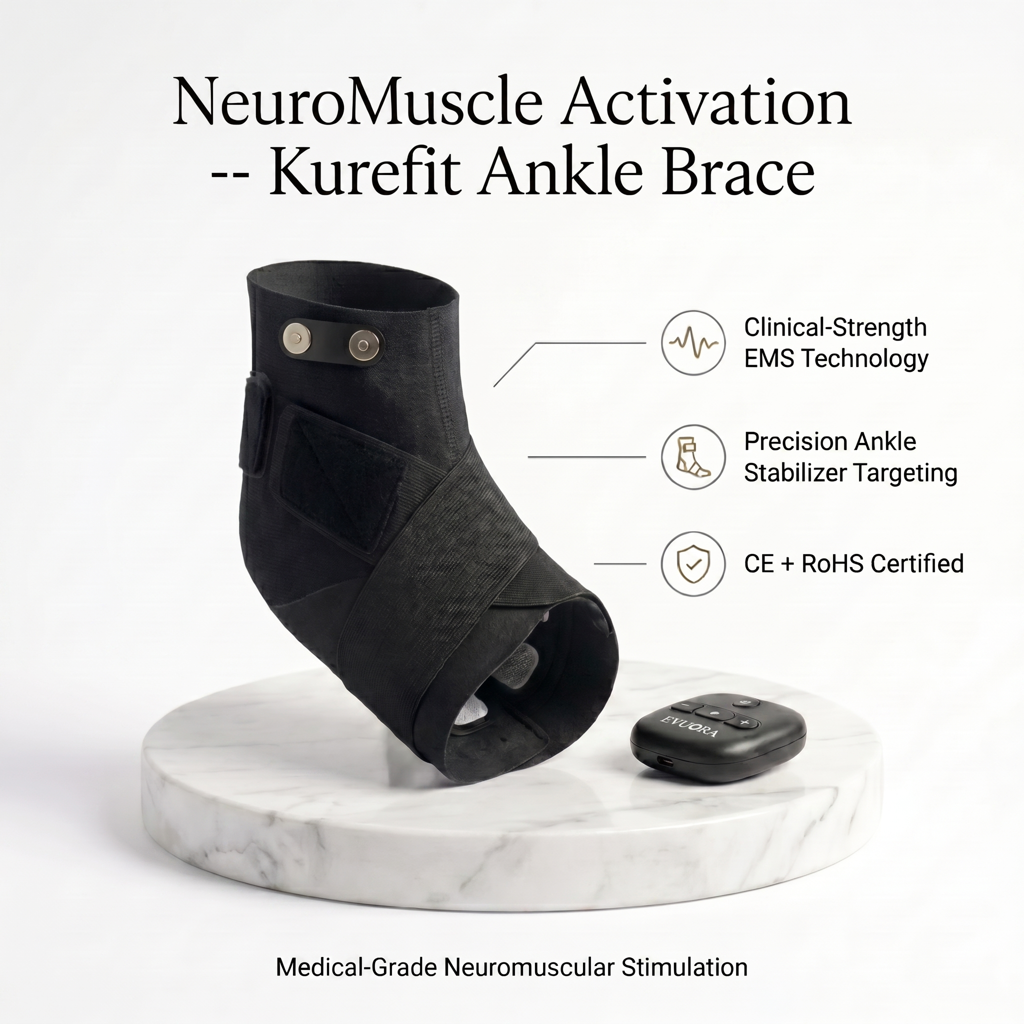 Evuora™ NeuroMuscle KureFit EMS Ankle Brace